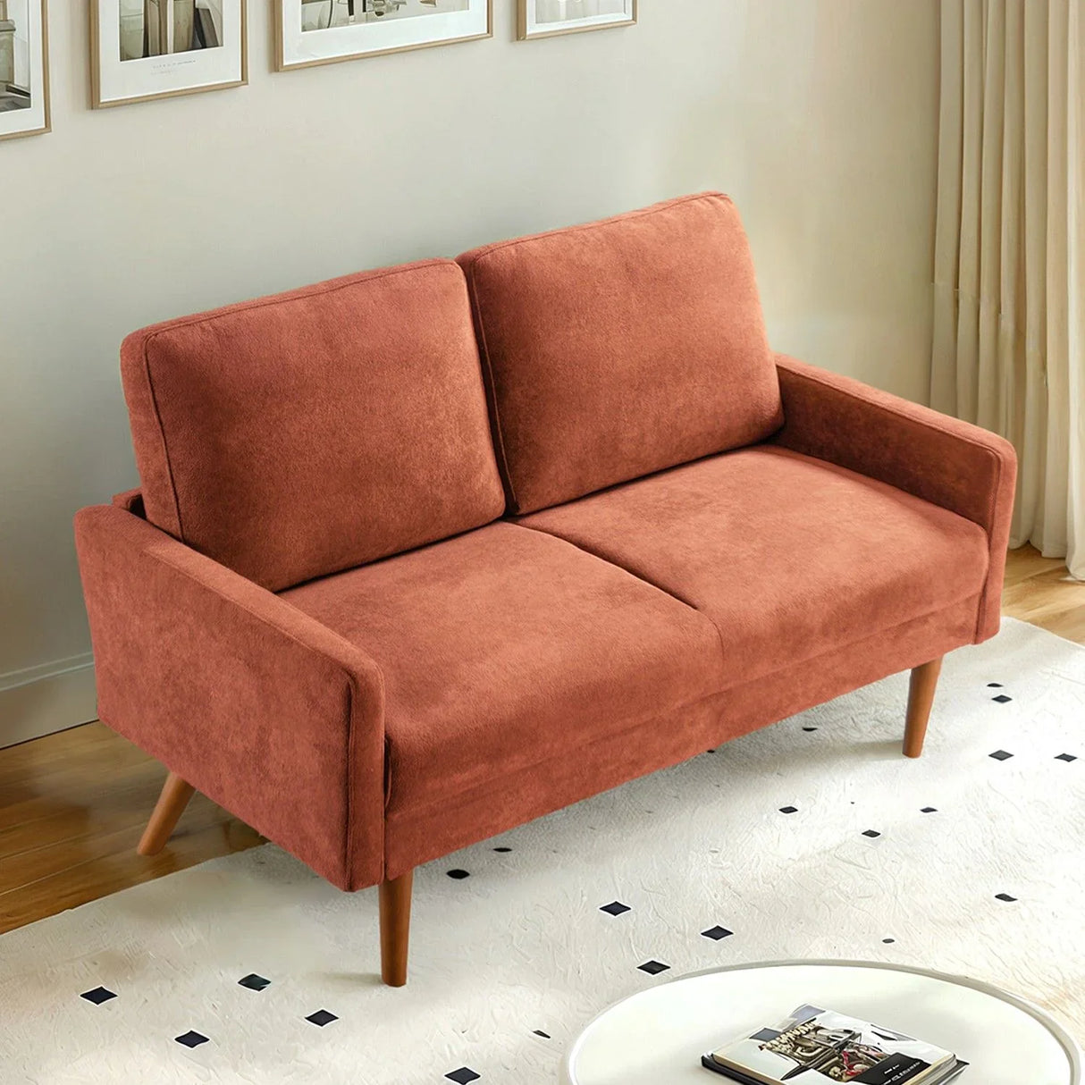 Loveseat Sofa, European Style With Sleek Design, Modern & Vintage Flair, Upholstered 2 Seater Couch - Furniture Home Direct