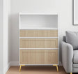 Accent Cabinet 3 Drawer White Wood Finish Light Brown - Furniture Home Direct