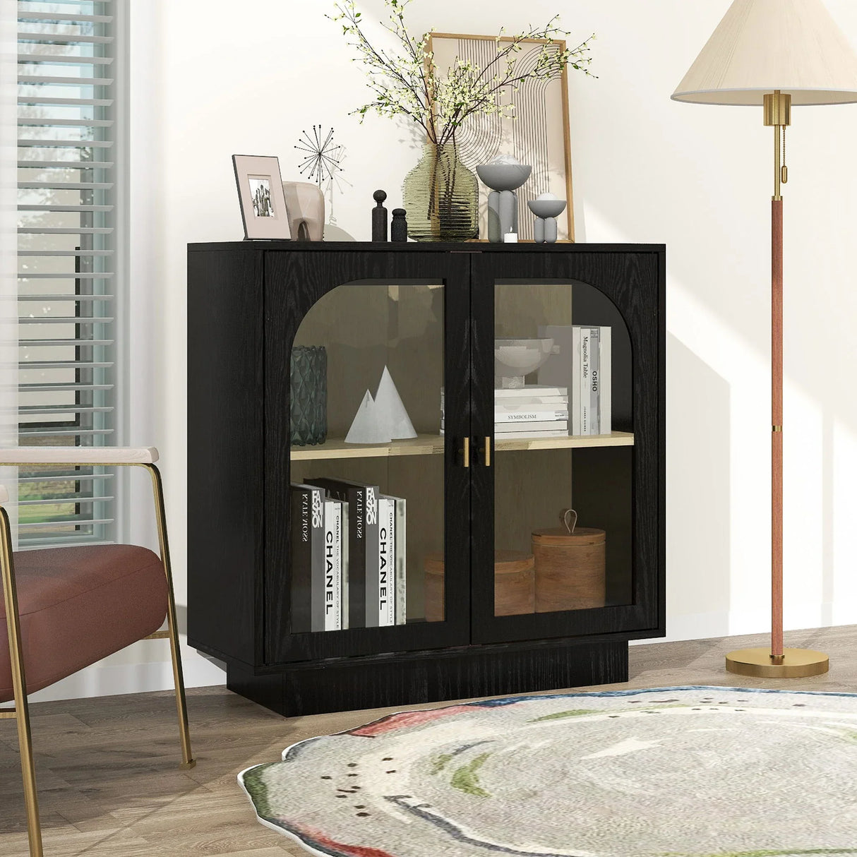 Storage Cabinet With Acrylic Door For Living Room - Furniture Home Direct