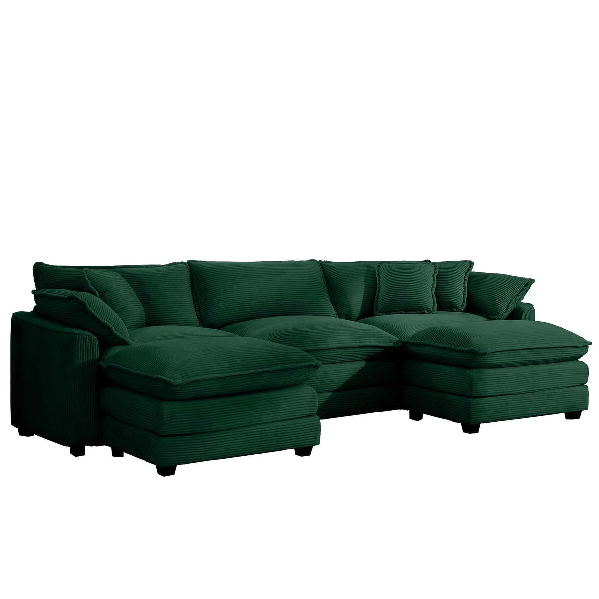 Modern Oversized Modular Cushion Sofa With Ottoman, Low Back, Deep Seating Sofa Set - Furniture Home Direct