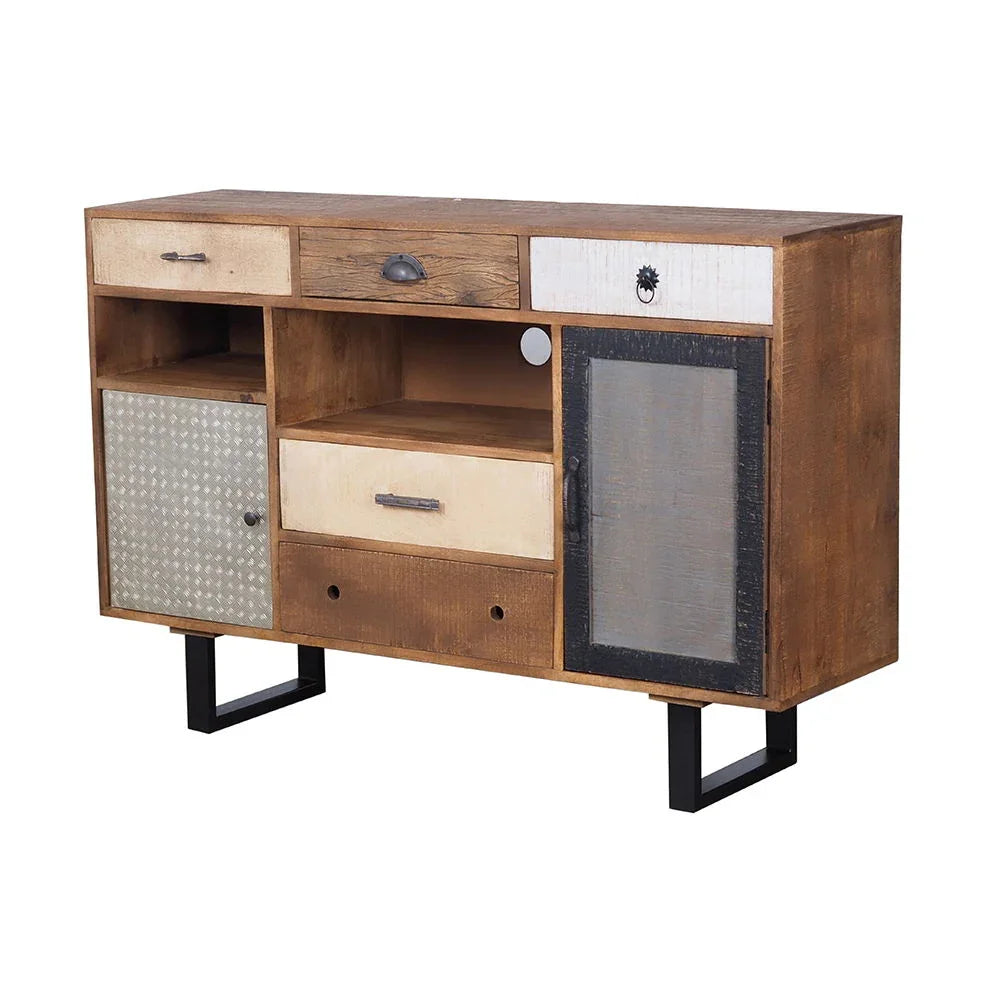 Rustic 2 Drawer Kitchen Island - Multi - Furniture Home Direct