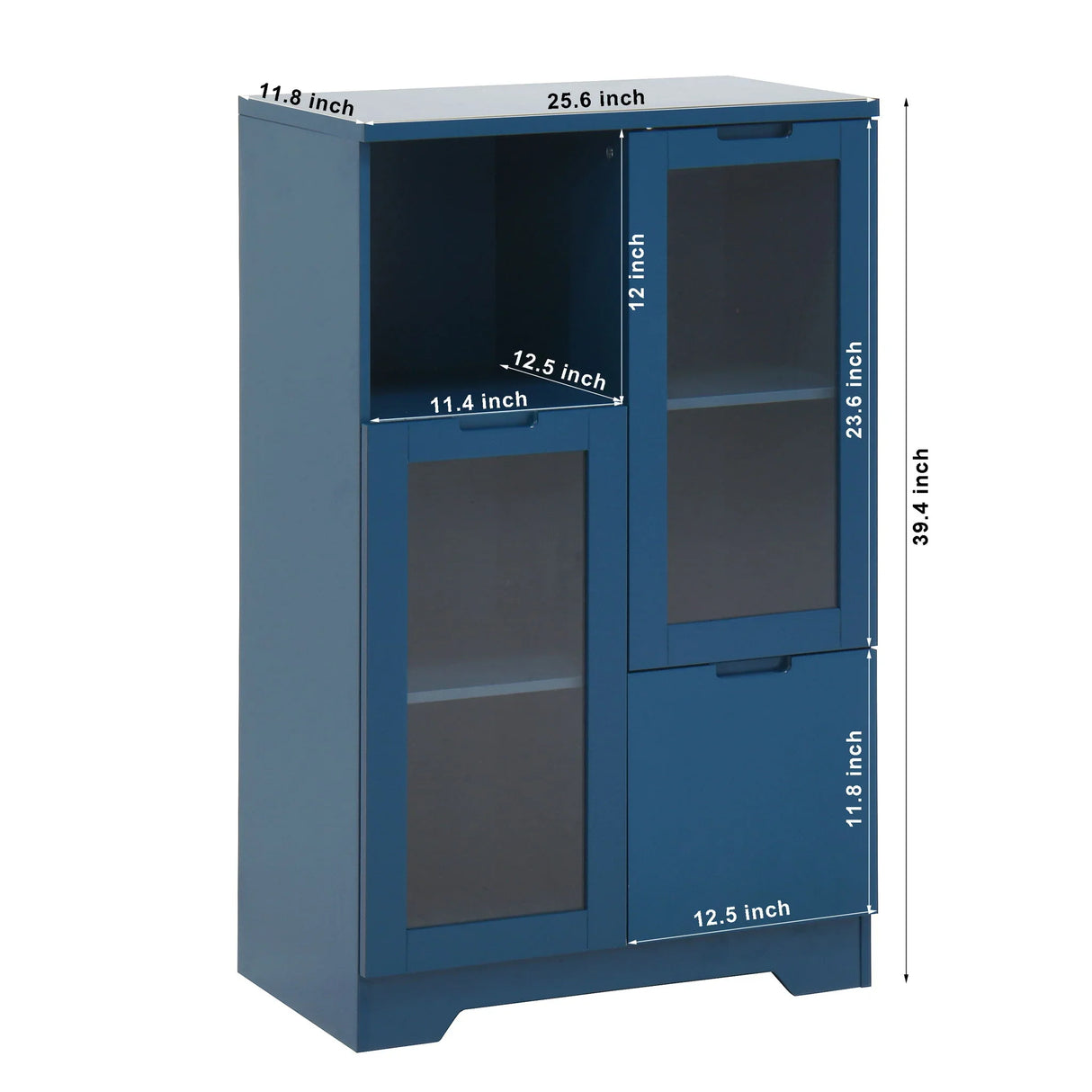 Modern Cabinet With Glass Doors And Drawer - Furniture Home Direct