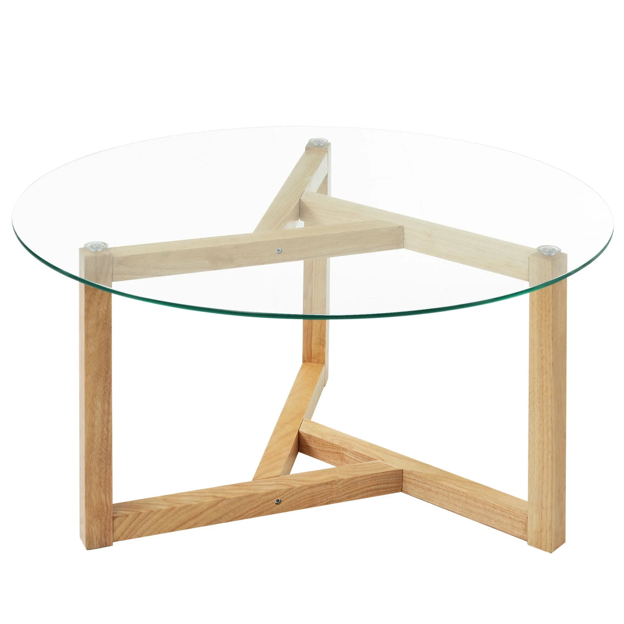 Round Glass Coffee Table Modern Cocktail Table - Furniture Home Direct