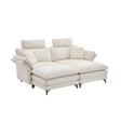 Modern Corduroy Deep Seat Sectional Sofa With Ottoman - Furniture Home Direct