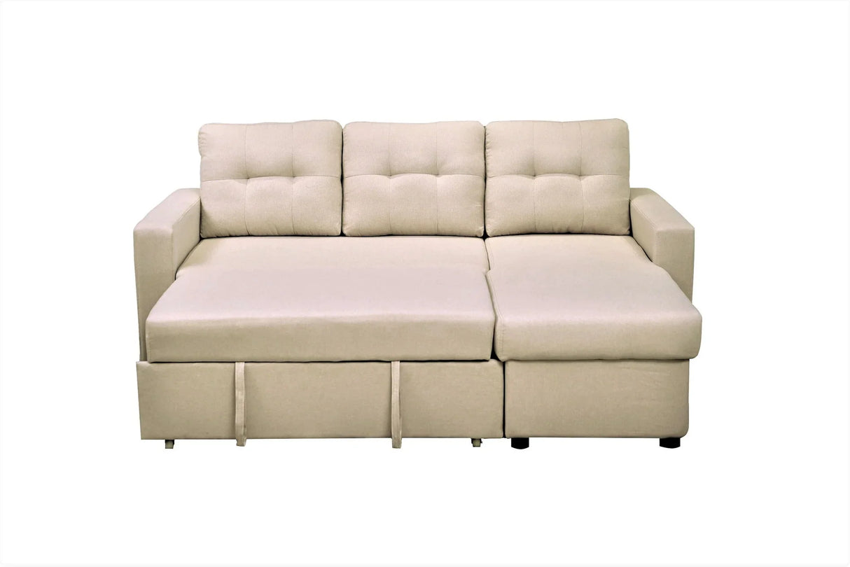 Convertible L Shaped Sectional Sleeper Sofa Bed, Saving Pull Out Couch - Furniture Home Direct