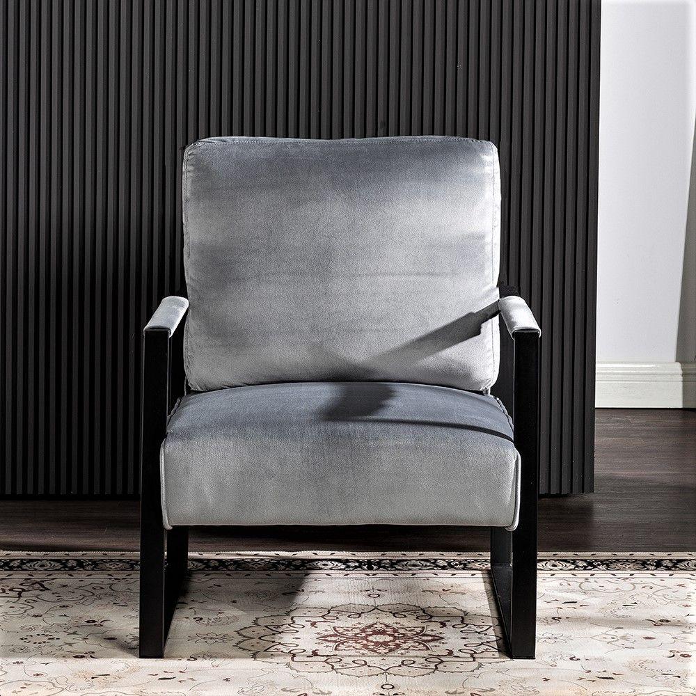 Classic Mid Century Modern Accent Chair With Durable Square Metal Frame, Armchair - Furniture Home Direct