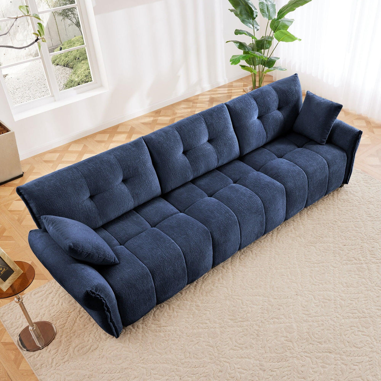 Modern Sofa & Pillows, Textured Cover, High Rebound Cushions - Furniture Home Direct