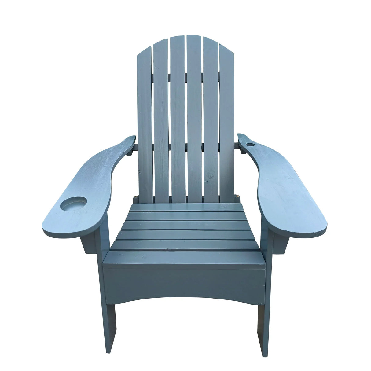 Outdoor Or Indoor Wood Adirondack Chair With An Hole To Hold Umbrella, On The Arm - Furniture Home Direct