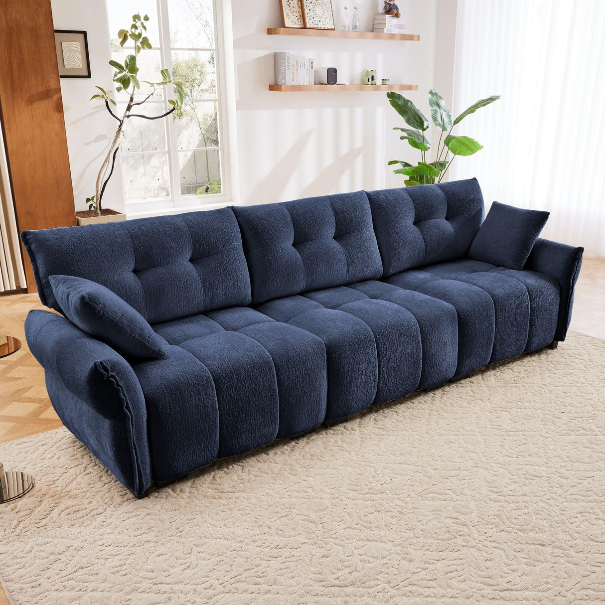 Modern Sofa & Pillows, Textured Cover, High Rebound Cushions - Furniture Home Direct