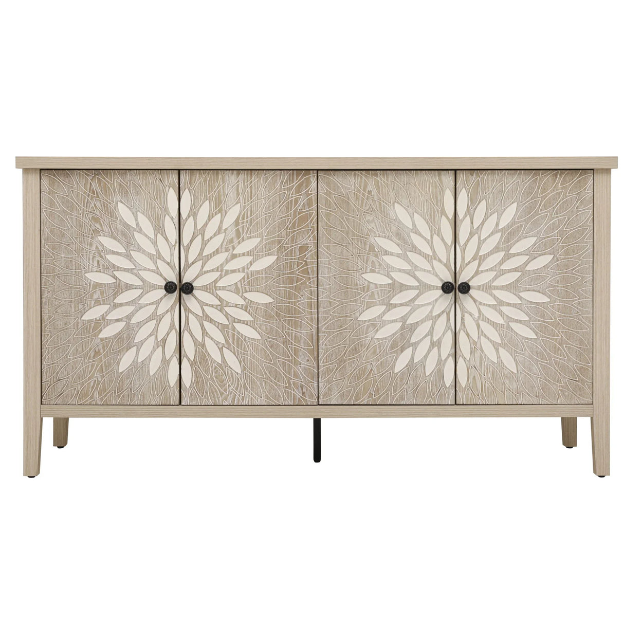 Modern Storage Cabinet With 4 Doors & Adjustable Shelves - Furniture Home Direct