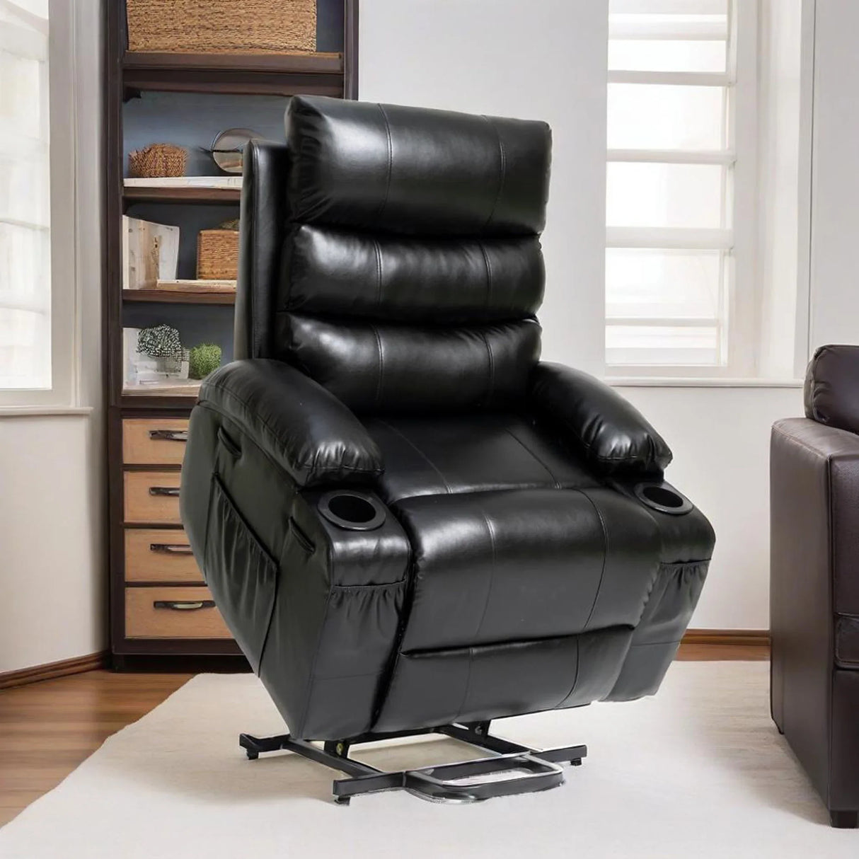 Large Size Electric Power Lift Recliner Chair Sofa With 8 Point Vibration Massage And Lumbar Heat - Furniture Home Direct