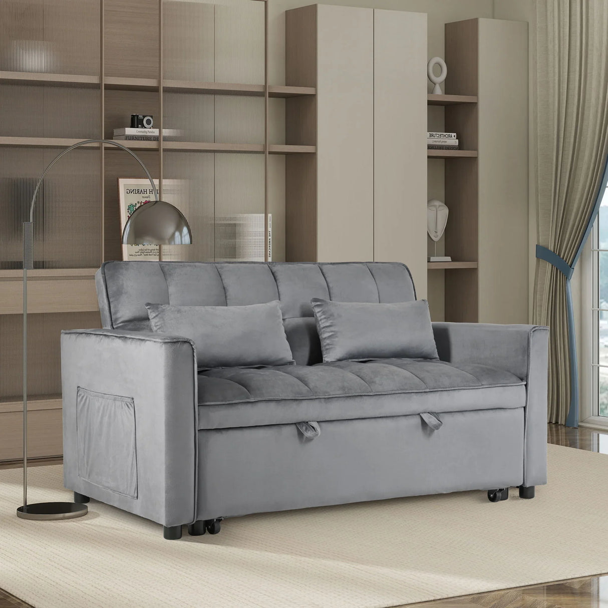 3 In 1 Pull Out Couch Convertible Sofa Bed With Reclining Backrest - Furniture Home Direct