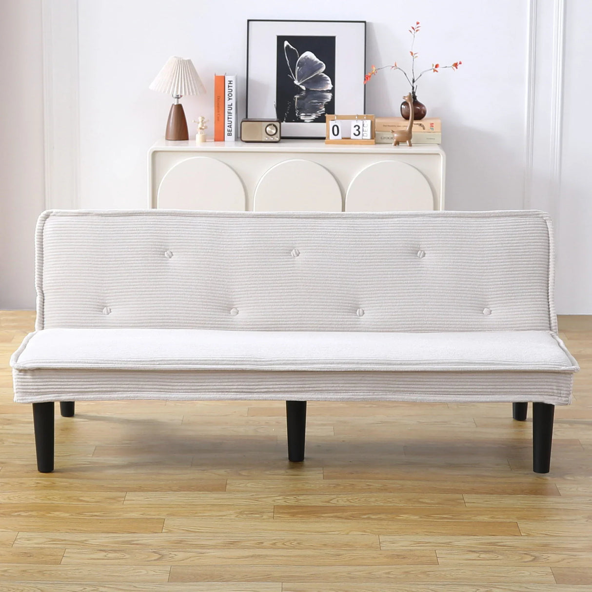 Versatile Corduroy Sofa Bed With Solid Wood Frame - Furniture Home Direct
