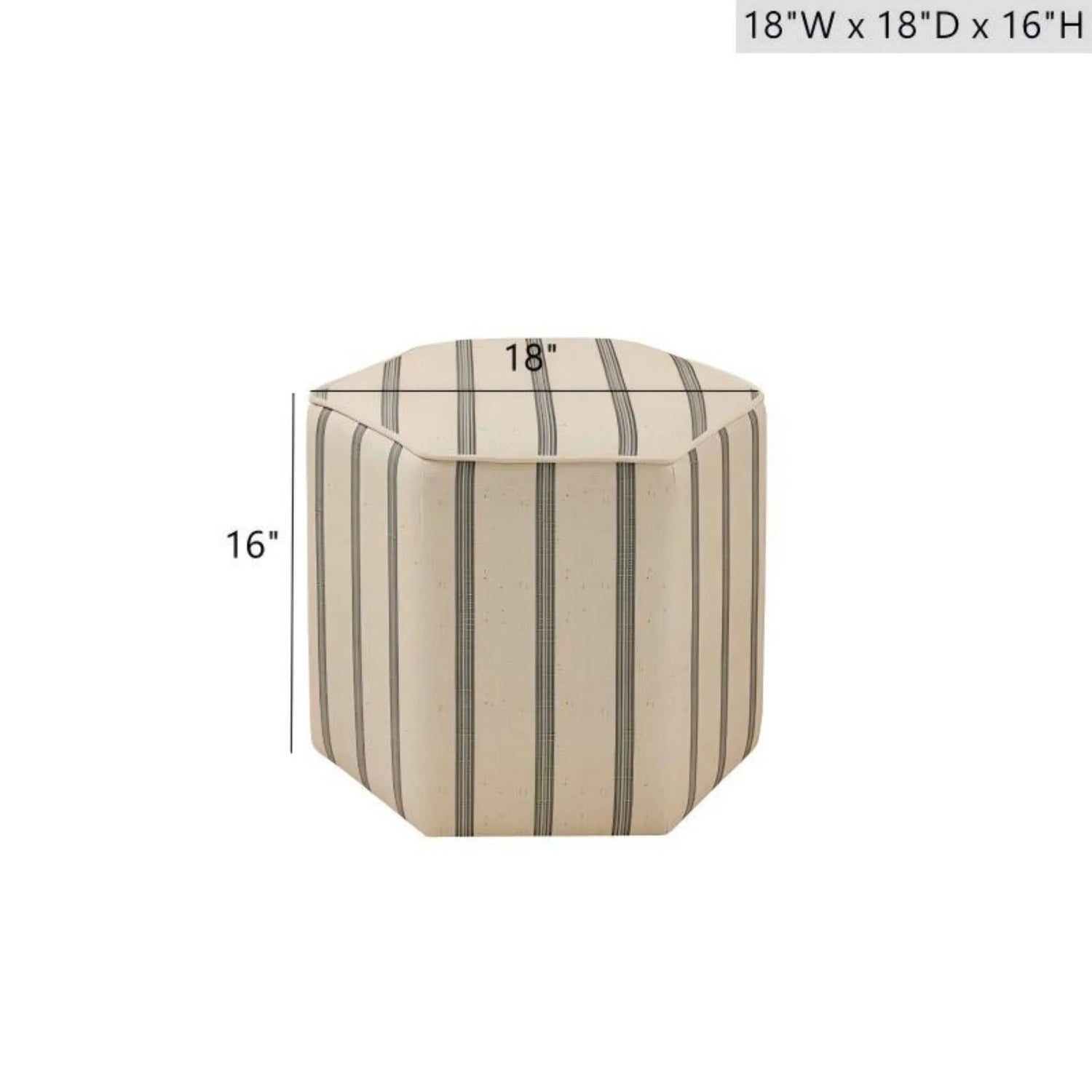 Accent Ottoman Printed Stripe - Furniture Home Direct