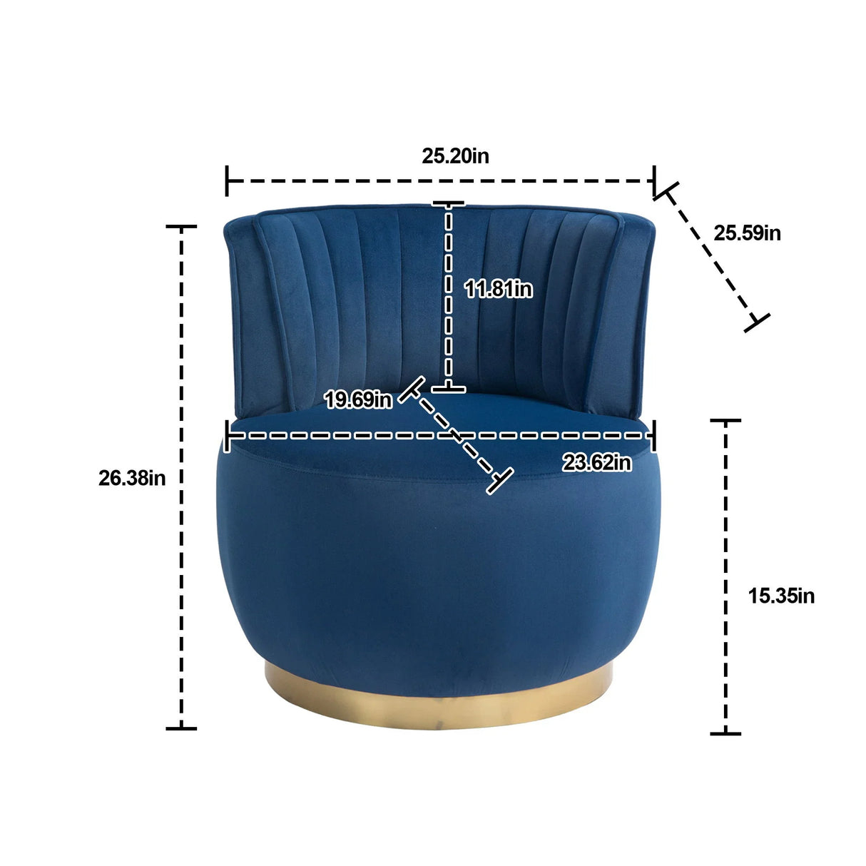 360 Degree Swivel Cuddle Barrel Accent Sofa Chair