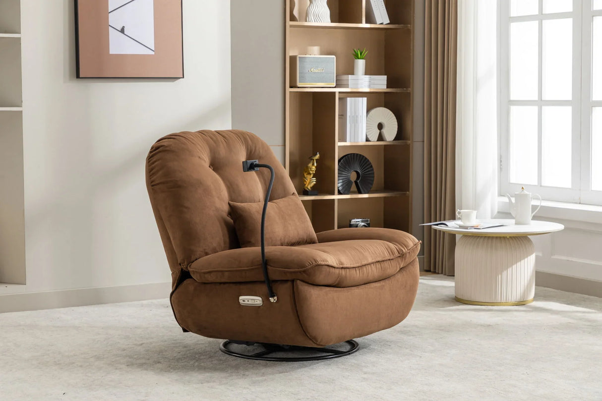 Power Recliner Swivel Glider USB Charger With Bluetooth Music Player, Sleep, Working, Game And Leisure - Furniture Home Direct