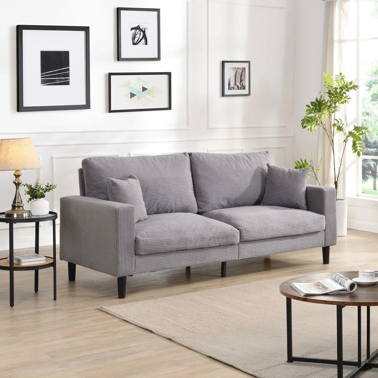 Modern Upholstered Resilience Three Seater Sofa - Furniture Home Direct