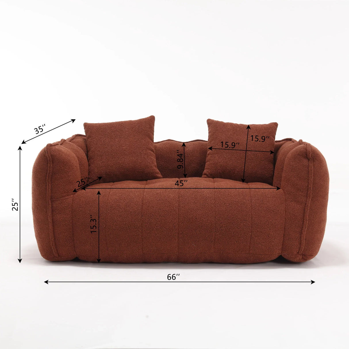 Cozy Beanbag Chair With High Resilience Foam Core For 2 - Furniture Home Direct