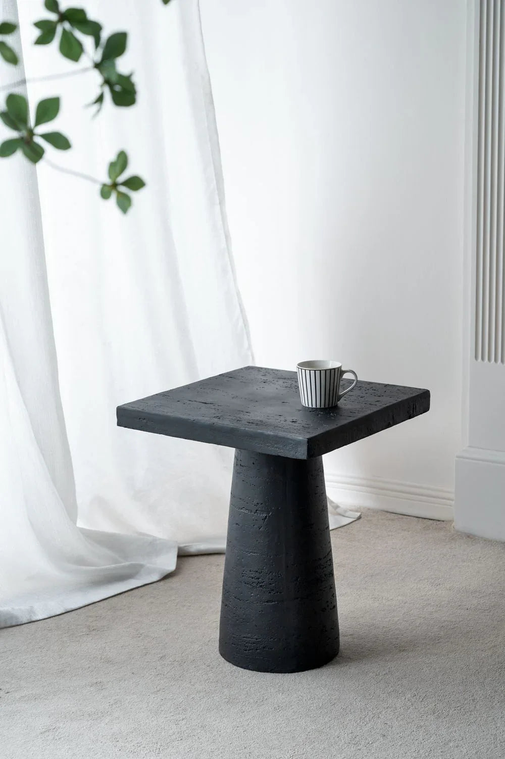 Square Side Table With Pedestal Base - Furniture Home Direct