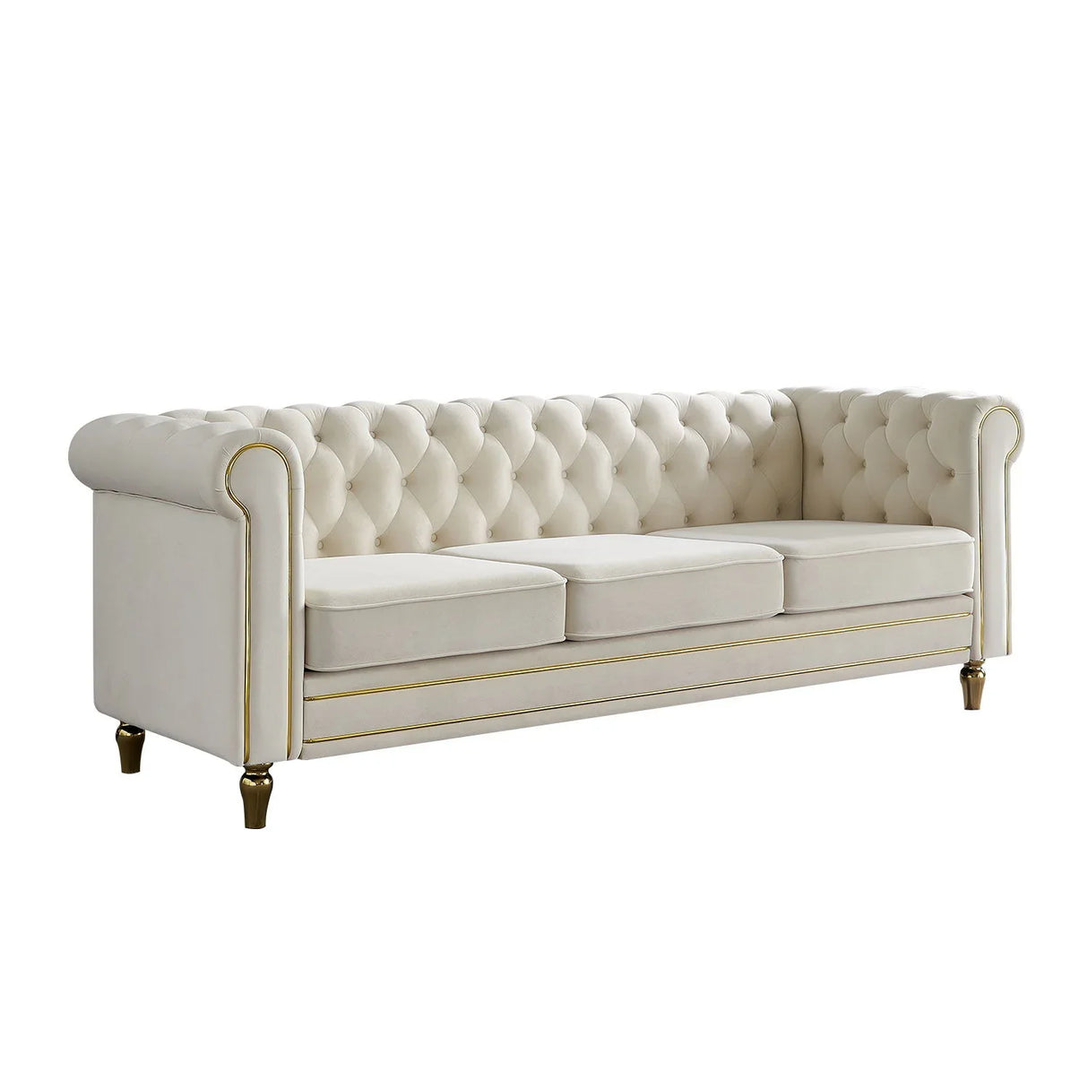 Chesterfield - Velvet Sofa 84.65" For Living Room - Furniture Home Direct