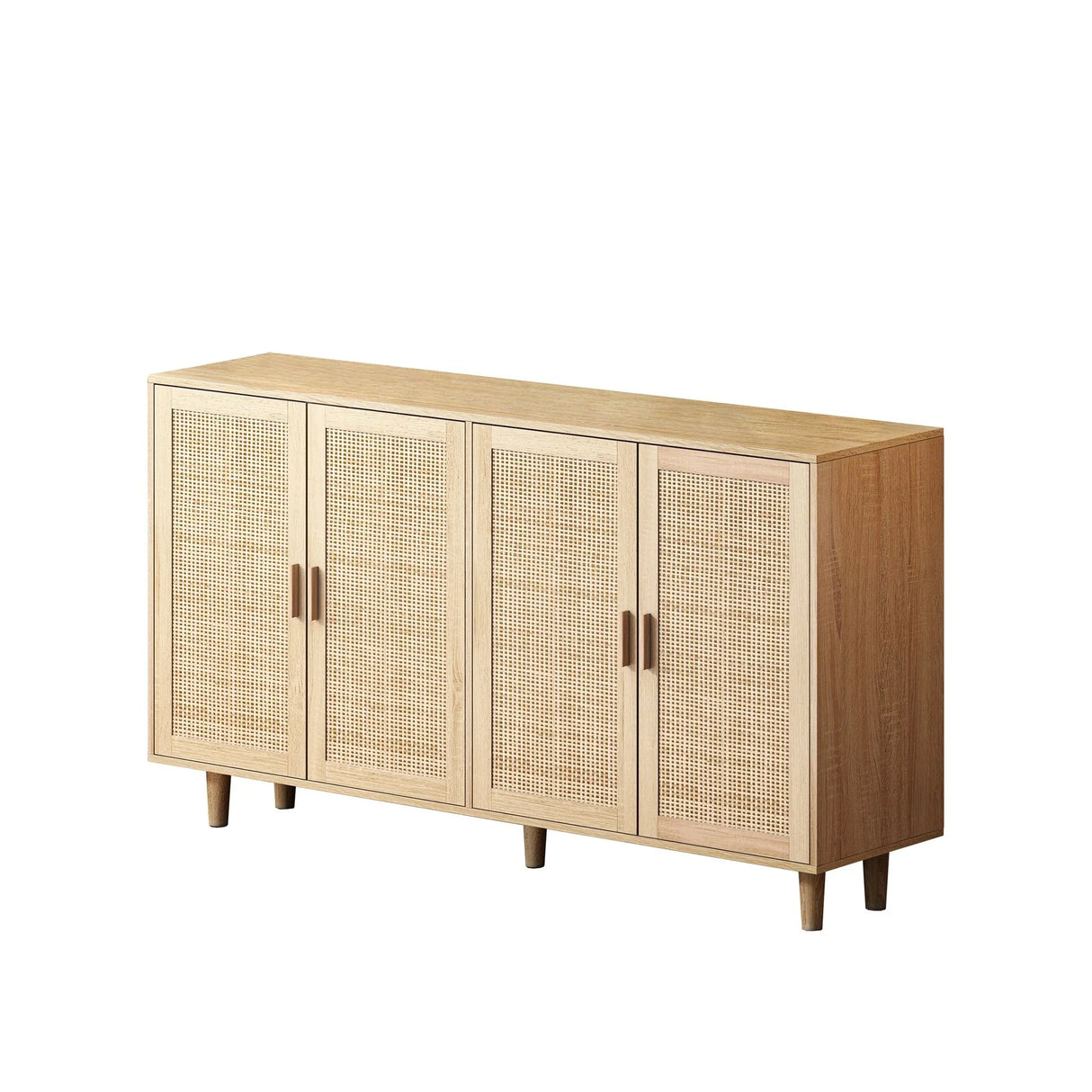 Elegant And Functional 4 Door Rattan Decorative Storage Cabinet - Furniture Home Direct