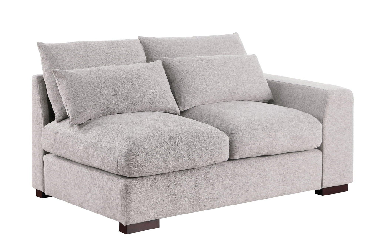 Tatman - Linen Blend Sectional With 2 Ottomans - Furniture Home Direct