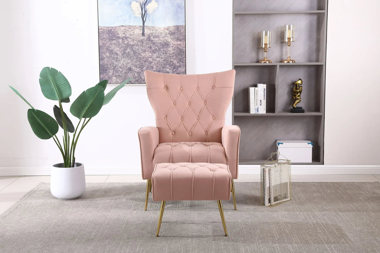Accent Chair With Ottoman, Comfy Armchair For Living Room - Furniture Home Direct