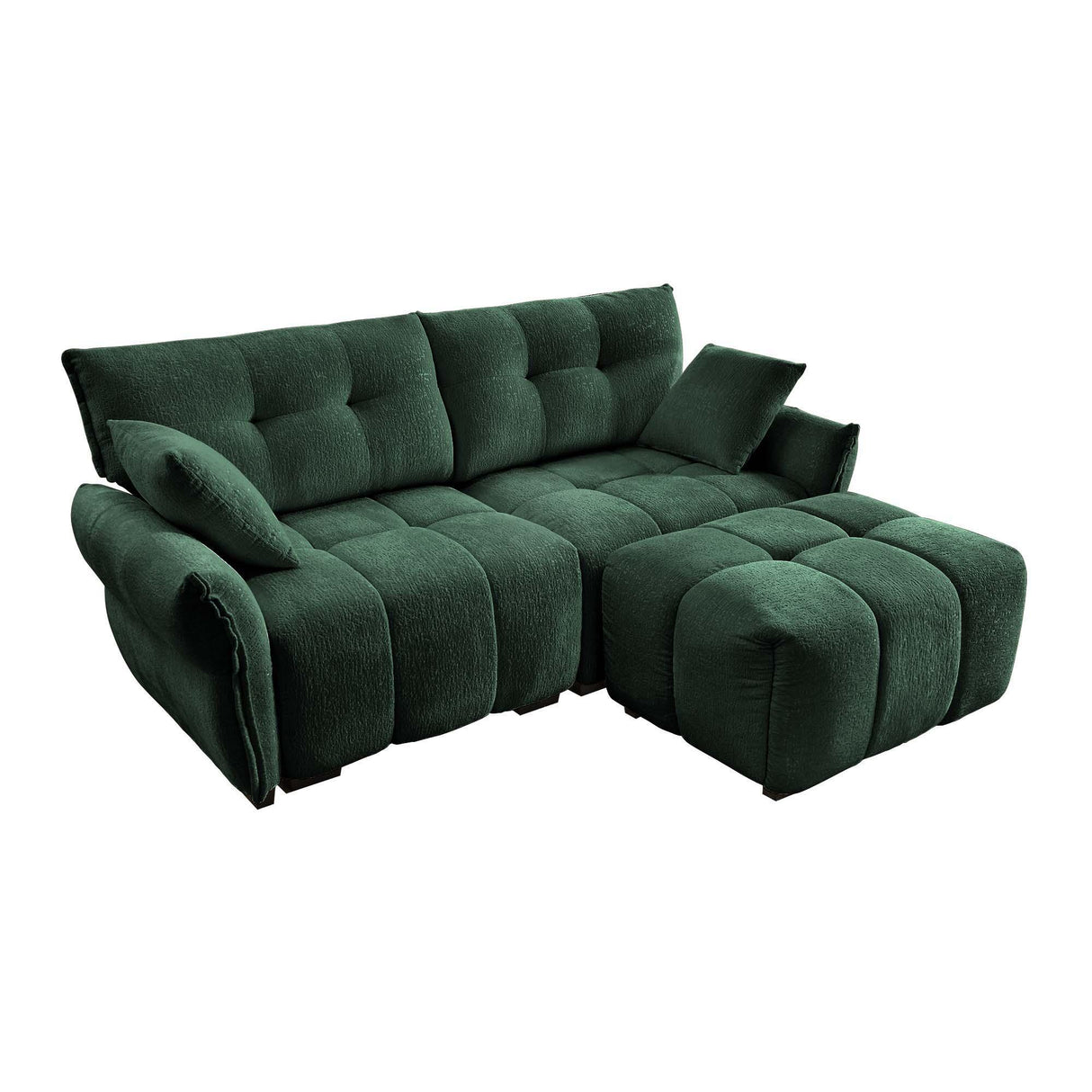 Sofa Set With Ottoman And Pillows, Textured, High Resilience Cushions - Furniture Home Direct