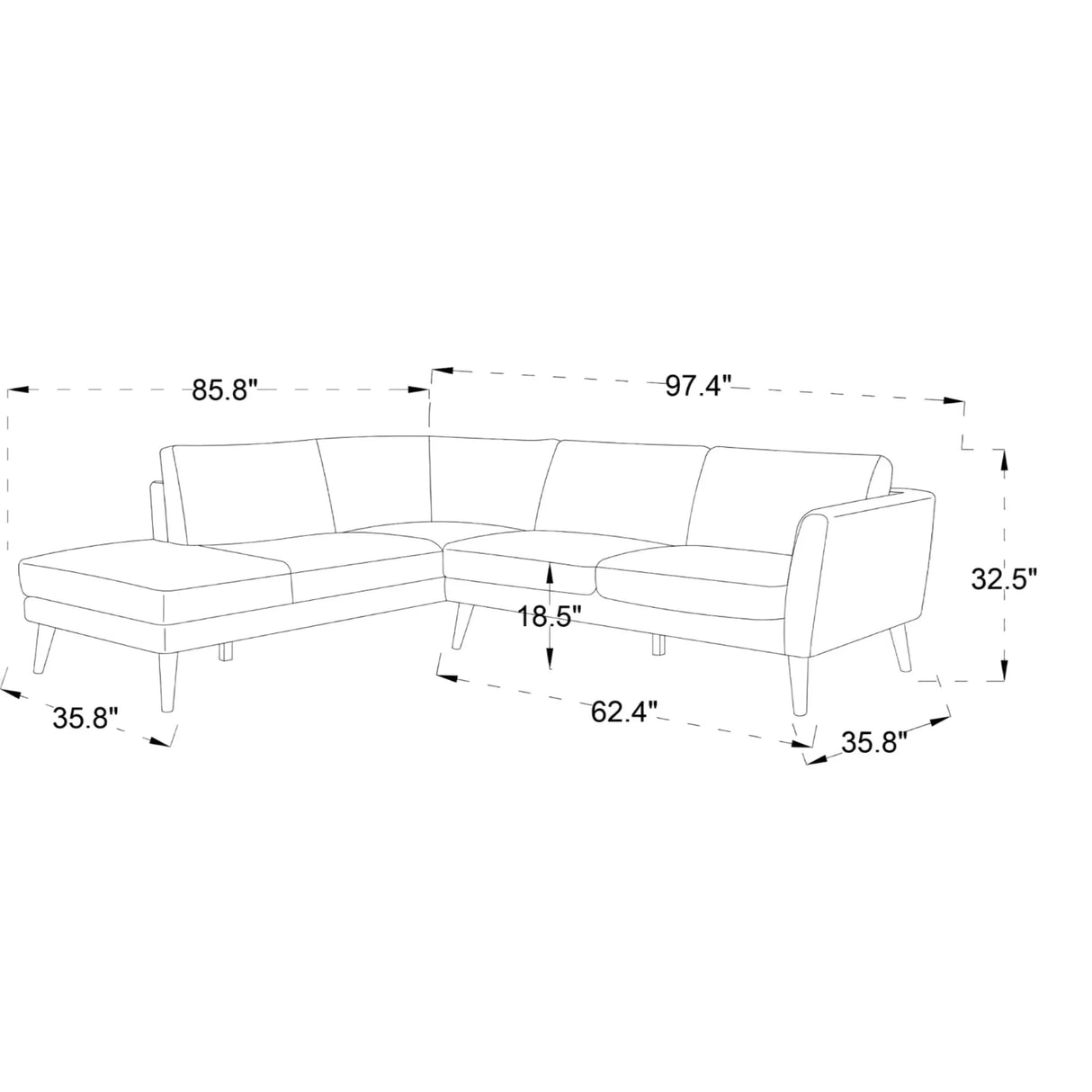 Benson - Sectional Sofa With Chaise - Furniture Home Direct