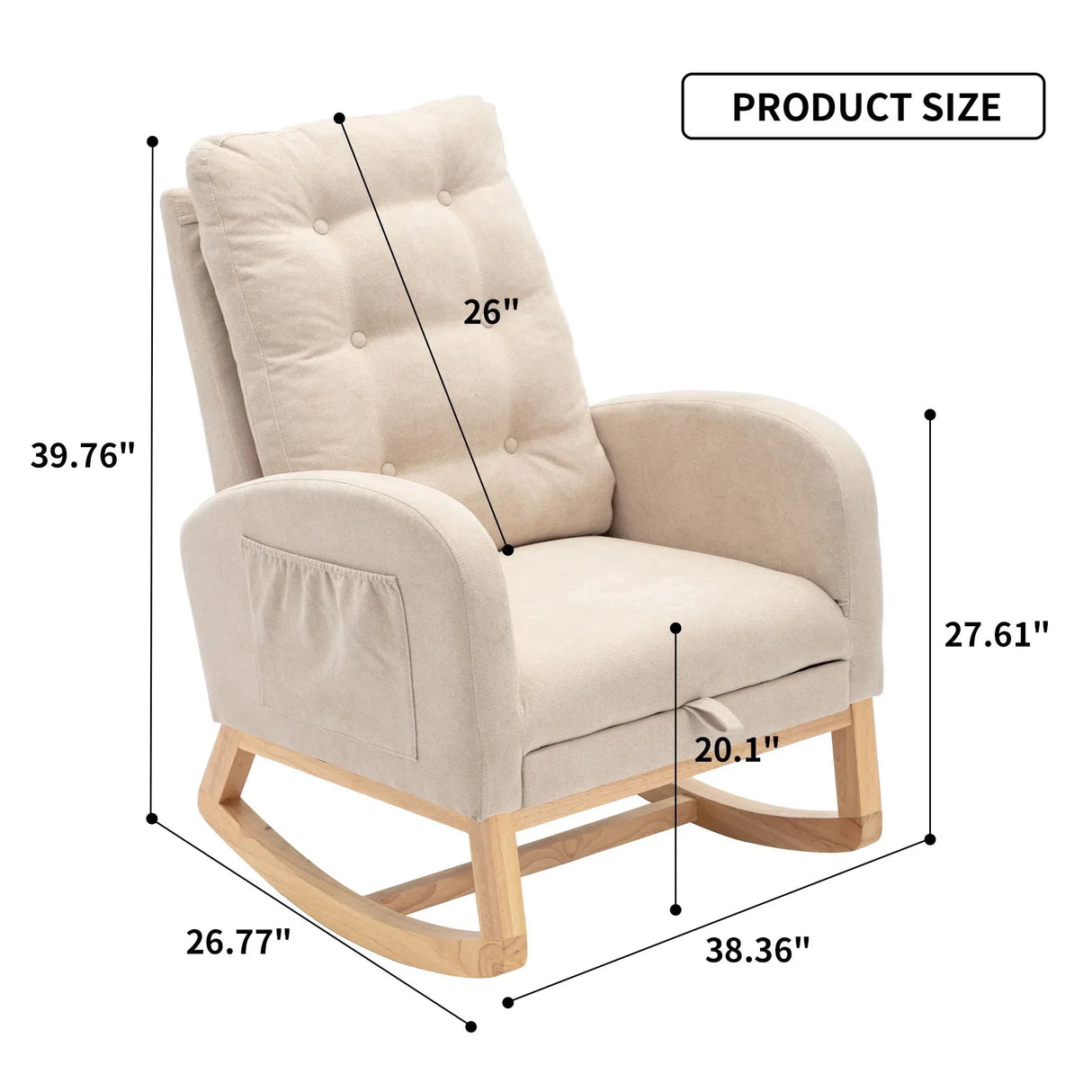 Accent Rocking Chair With Footrest, High Back - Furniture Home Direct
