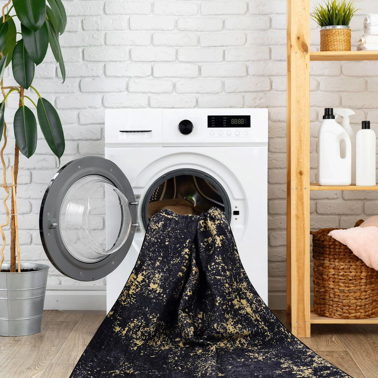 Maval - Abstract Washable Area Rug - Furniture Home Direct