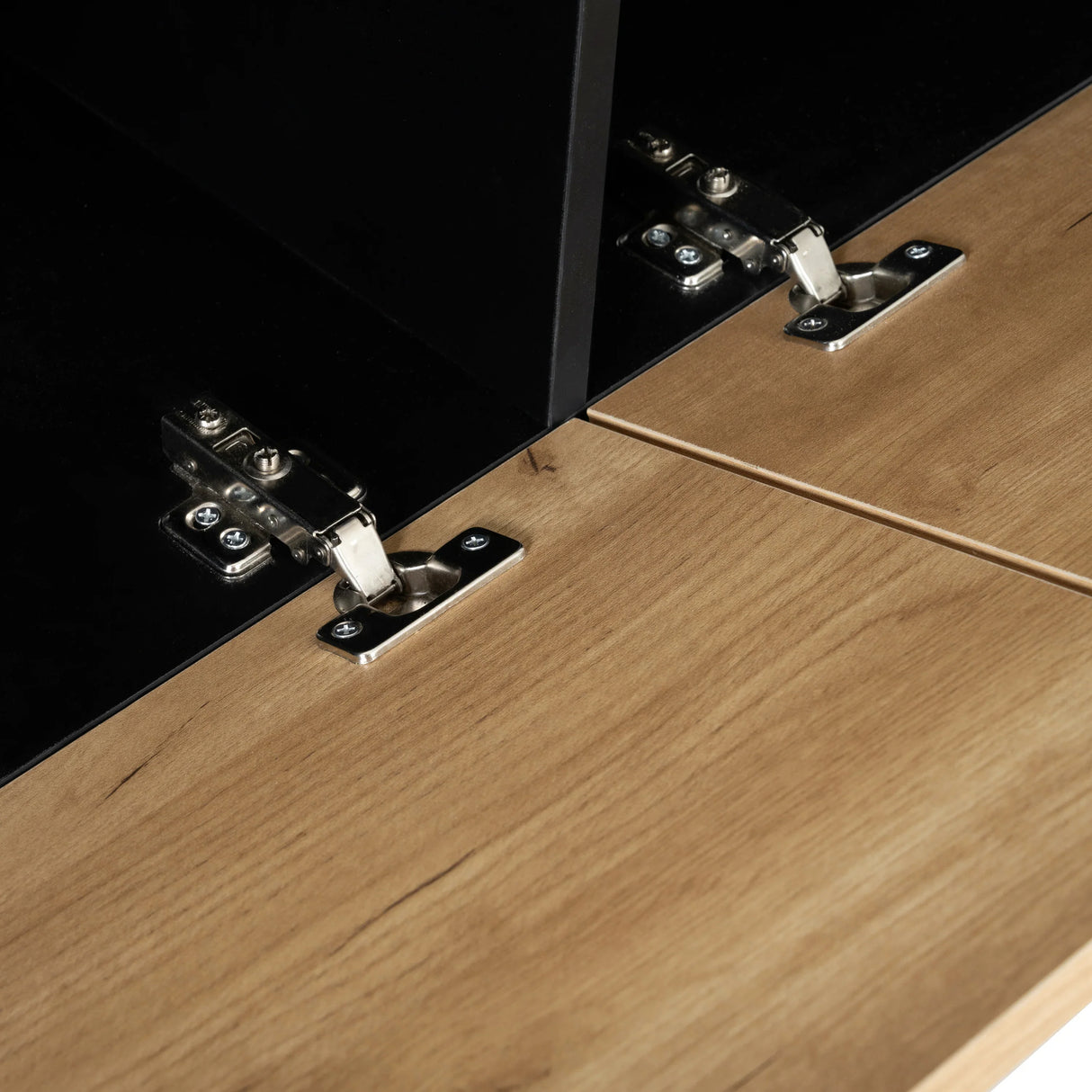 TV Stand With Open Shelves And Three Wood Drawers Black - Furniture Home Direct