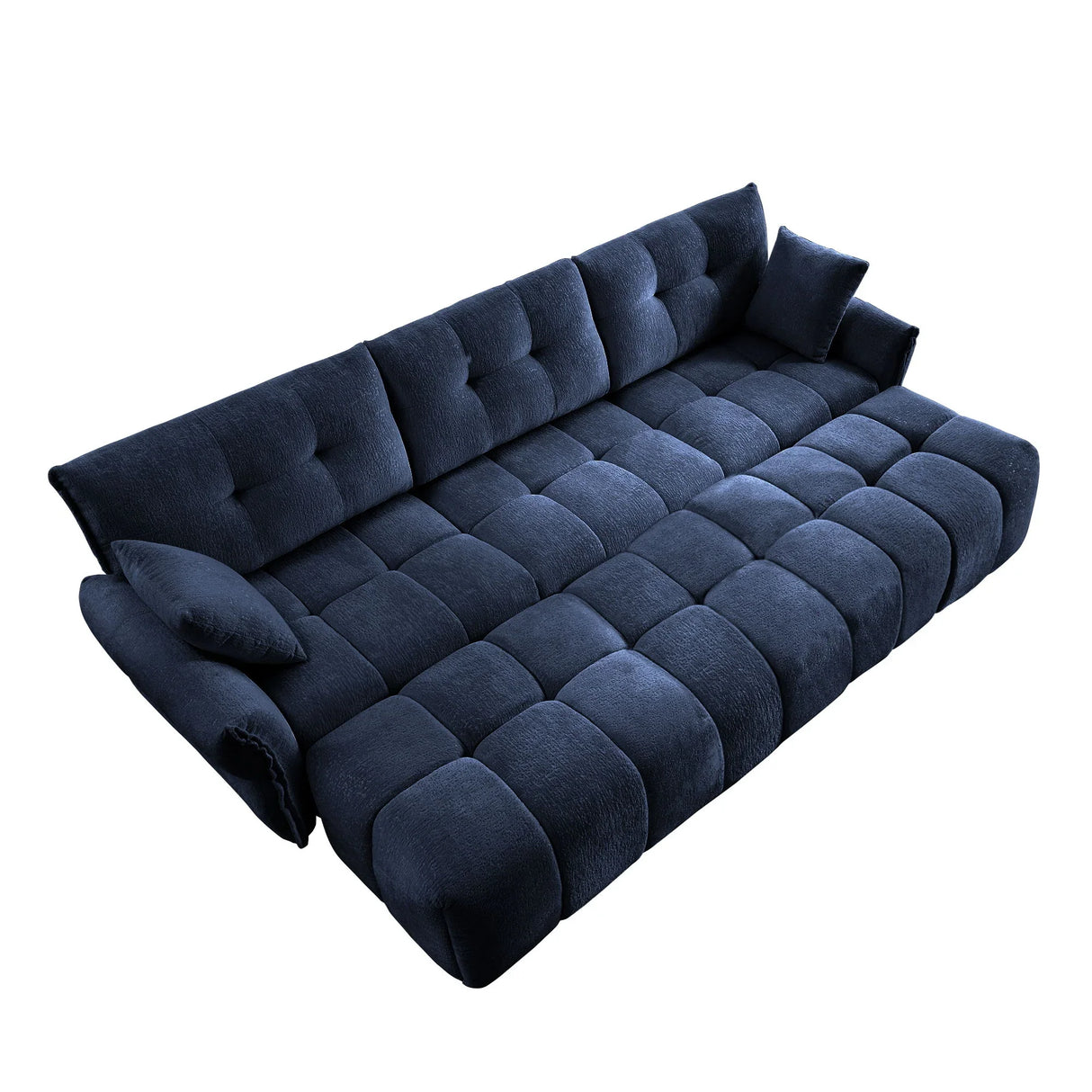 Sofa Set With Ottoman And Pillows, Textured, High Resilience Cushions - Furniture Home Direct