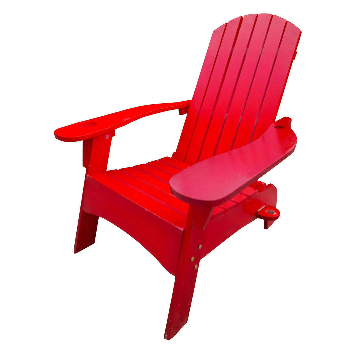 Outdoor Or Indoor Wood Adirondack Chair With An Hole To Hold Umbrella, On The Arm - Furniture Home Direct