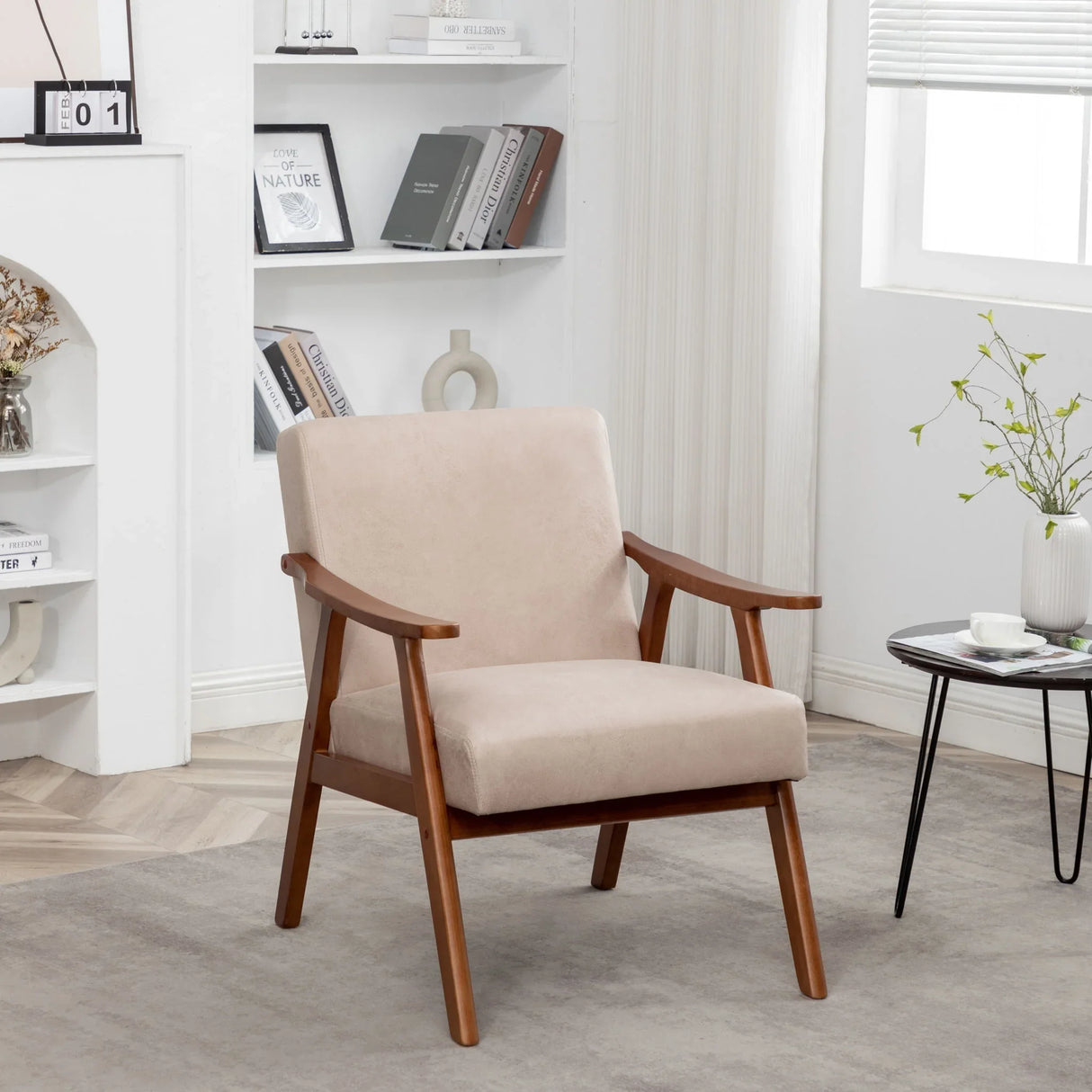 Accent Chair, Classic Mid Century Modern For Extra Seating - Furniture Home Direct