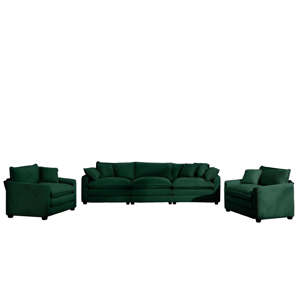 Elegant Corduroy Oversized Sectional Sofa Set With Deep Seats And Flexible Layout - Furniture Home Direct
