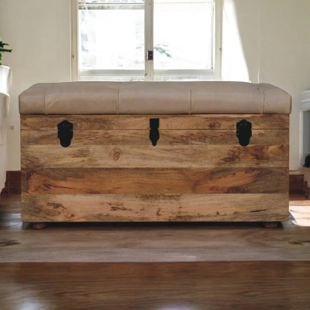 Buffalo - Leather Storage Trunk - Furniture Home Direct