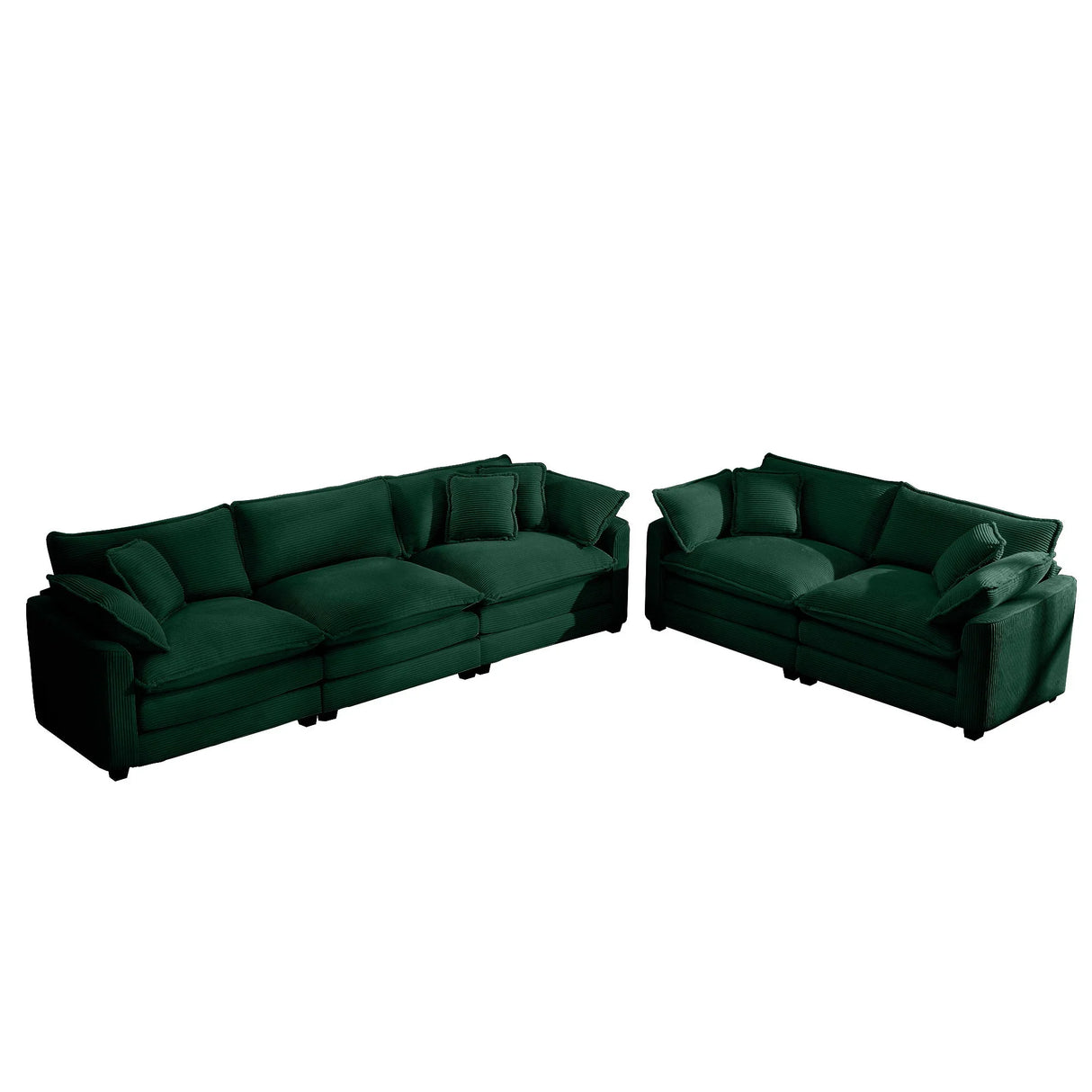 Elegant Corduroy Oversized Sectional Sofa Set With Deep Seats And Flexible Layout - Furniture Home Direct