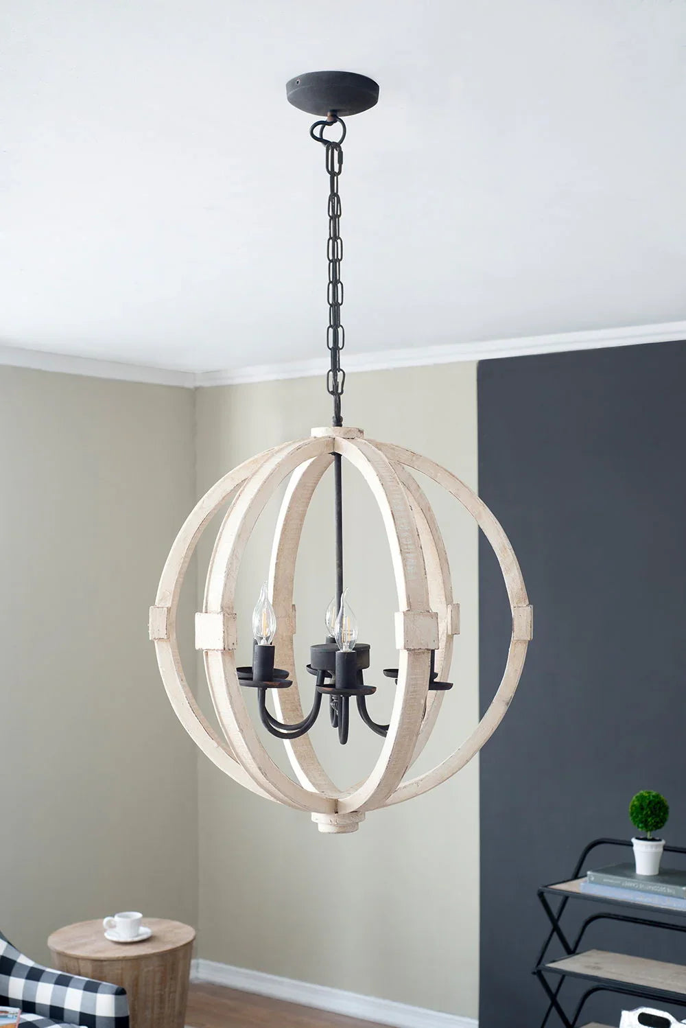 Chandelier, Hanging Light Fixture With Adjustable Chain For Kitchen, Bulb Not Included - Furniture Home Direct