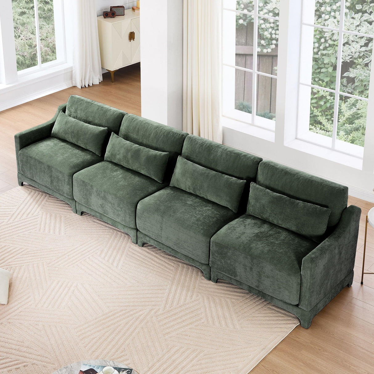 Elegant Sofa With Ergonomic Design And Lumbar Pillows - Furniture Home Direct