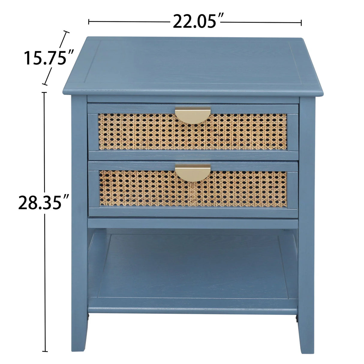 2 Drawer Side Table, Natural Rattan - Furniture Home Direct