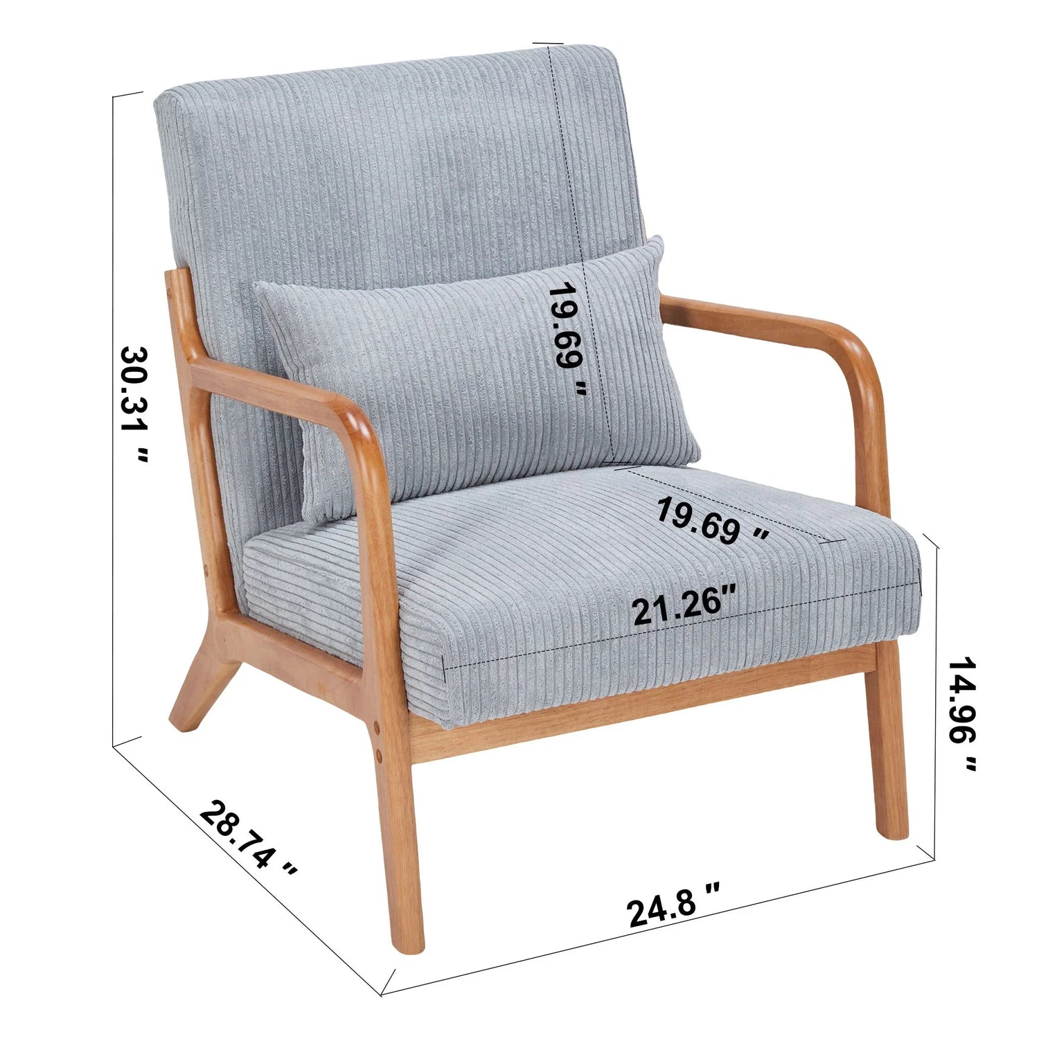 Accent Arm Chair With Pillow Upholstered - Furniture Home Direct