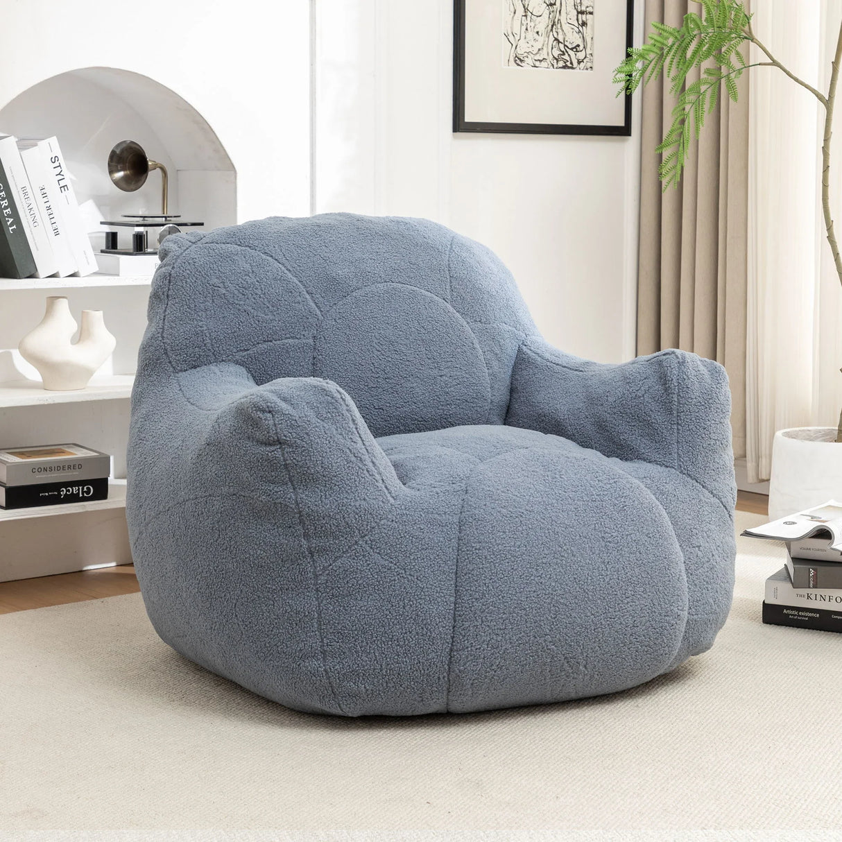 Comfy Bean Bag Chair With Filler, Fluffy And Cozy Seating - Furniture Home Direct