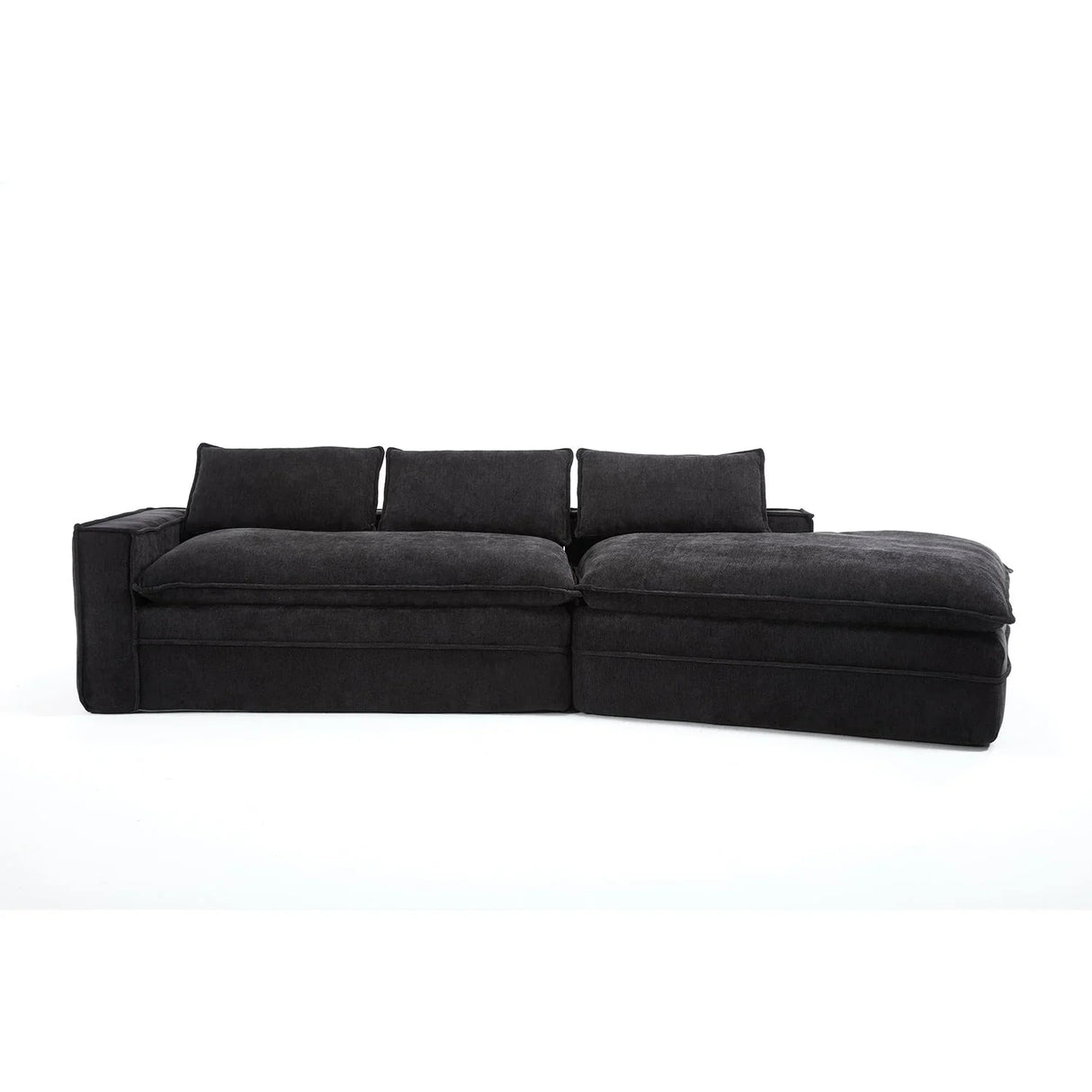 Modern Minimalist Modular Sectional Sofa With Deep Seats And Right Facing Chaise - Furniture Home Direct