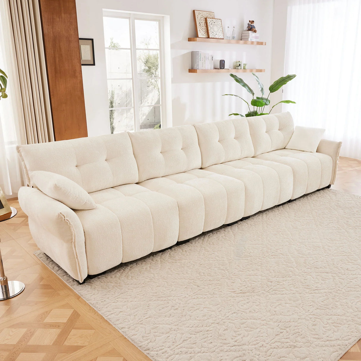 Modern Sofa & Pillows, Textured Cover, High Rebound Cushions - Furniture Home Direct