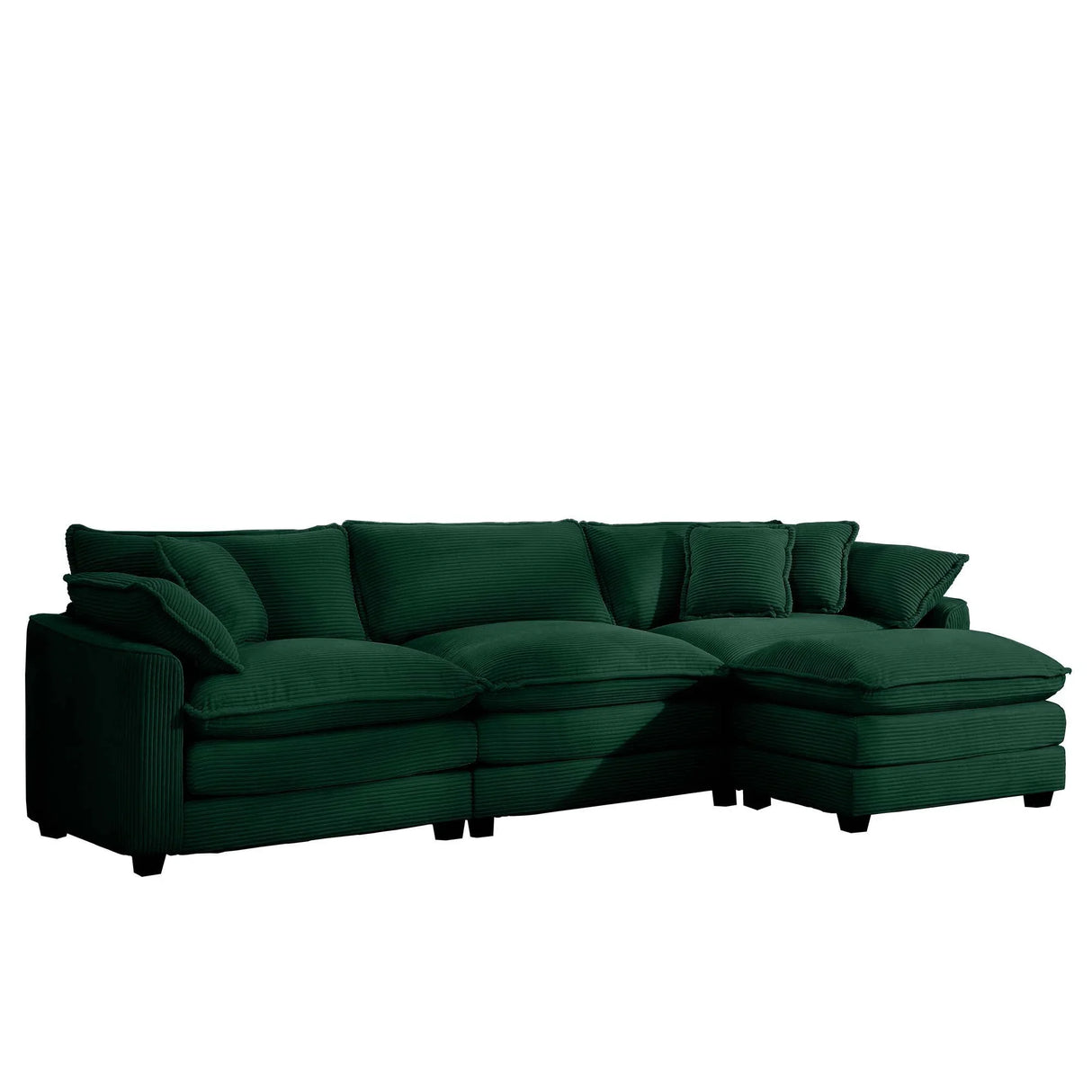 Modern Oversized Modular Cushion Sofa With Ottoman, Low Back, Deep Seating Sofa Set - Furniture Home Direct