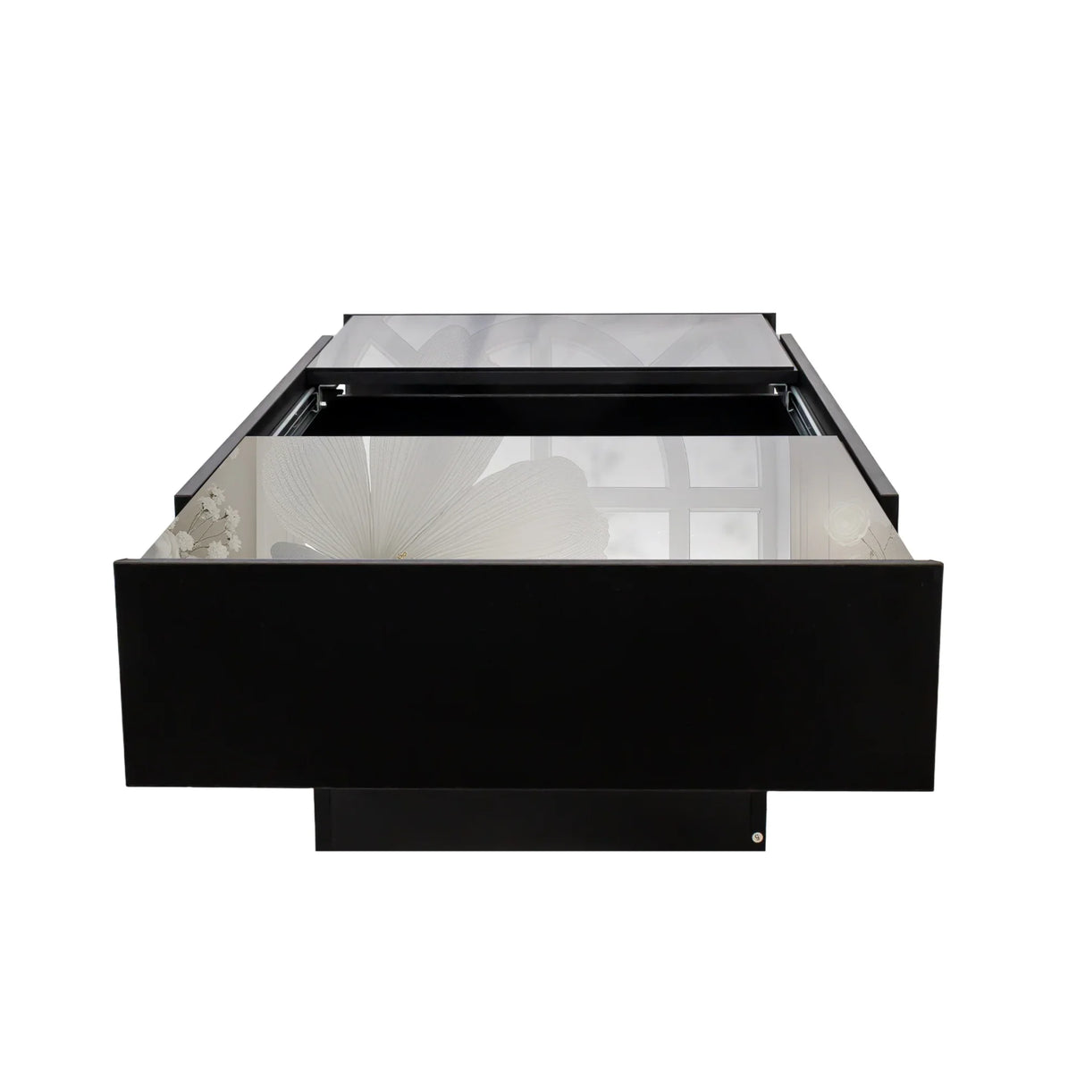 Coffee Table with Sliding Top, Storage and LED Light - Furniture Home Direct