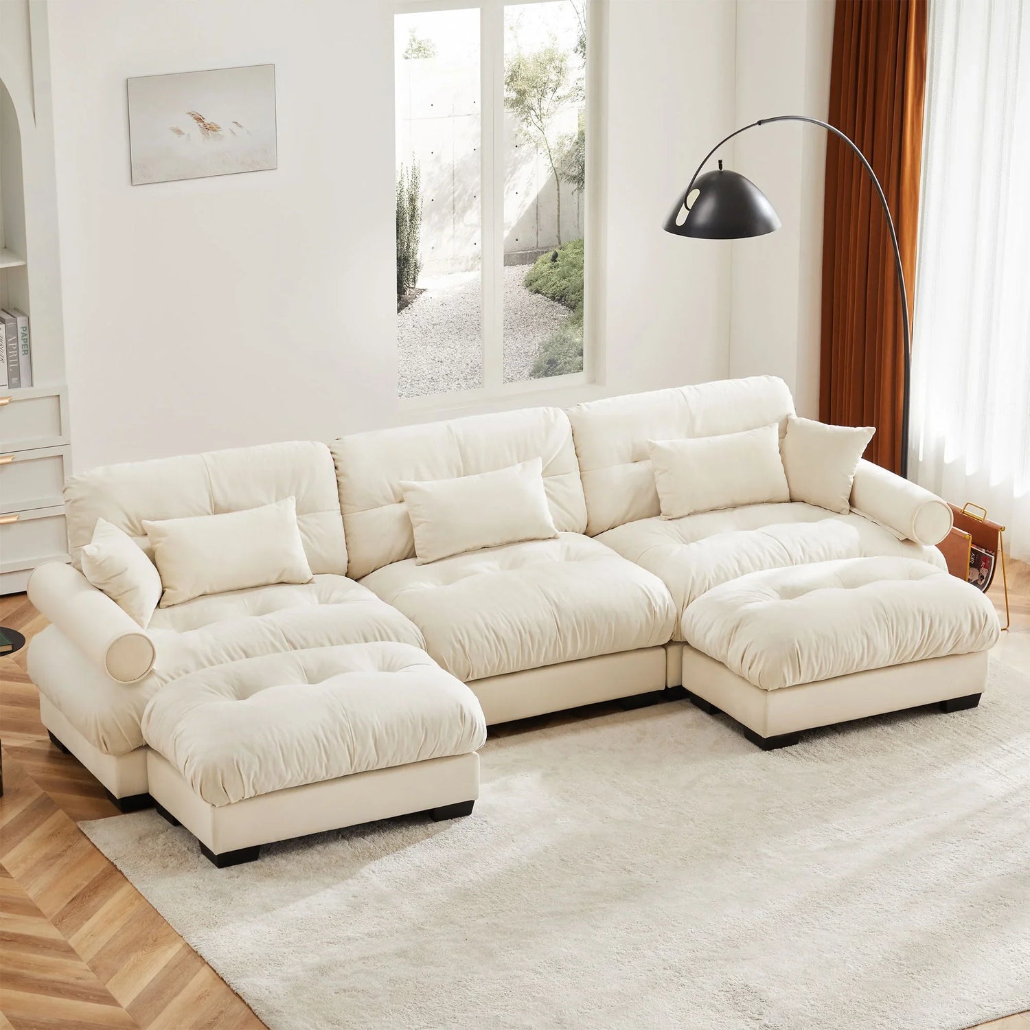 Super Comfort Oversized Modular Sectional Sofa With Movable Ottoman - Furniture Home Direct