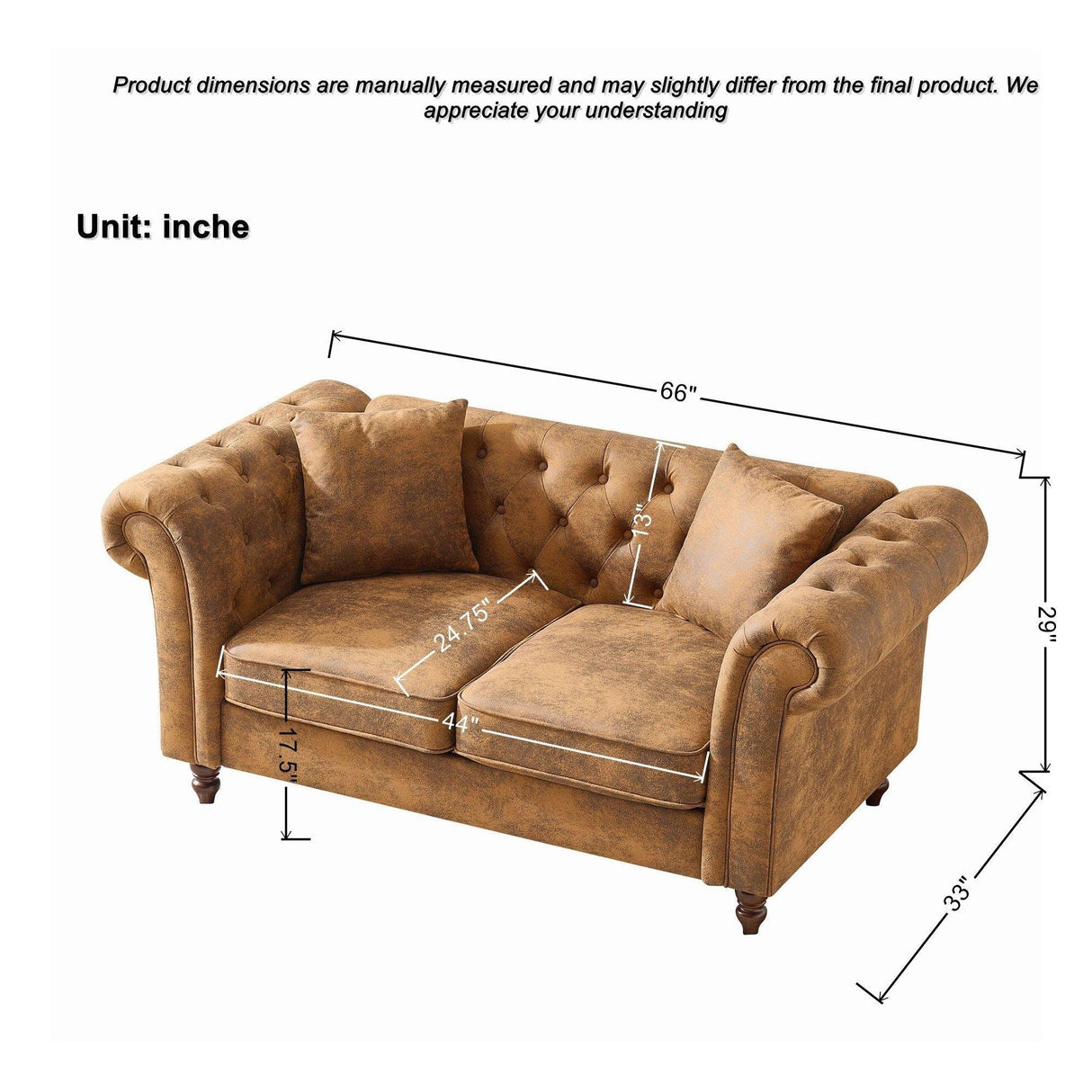 Chesterfield 3 And 2 Seater Sofa Set, High Tech Fabric Upholstered Couch For Living Room - Furniture Home Direct