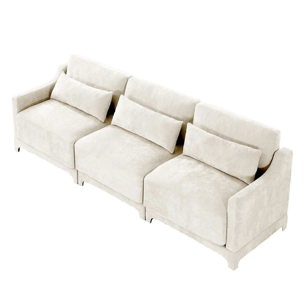 Elegant Sofa With Ergonomic Design And Lumbar Pillows - Furniture Home Direct